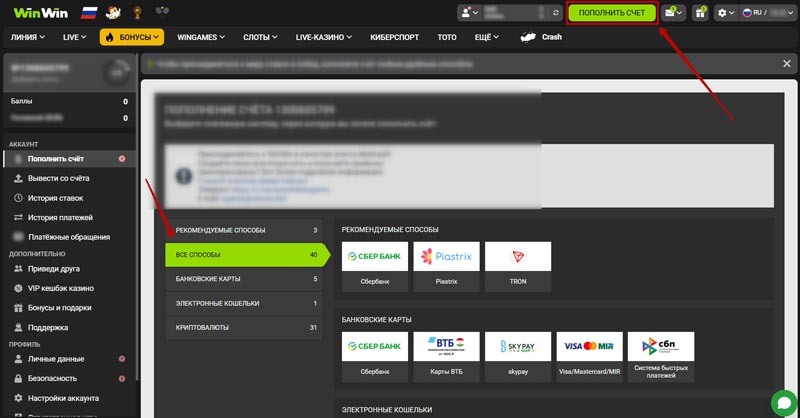 Варианты совершения платежа
